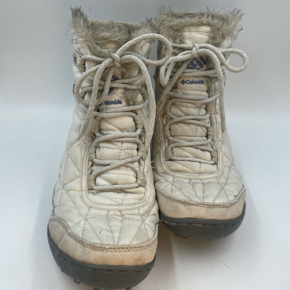 Columbia Women's Minx Shorty III Snow Boot SZ 8.5 - Pre Owned- Color Cream/Stone